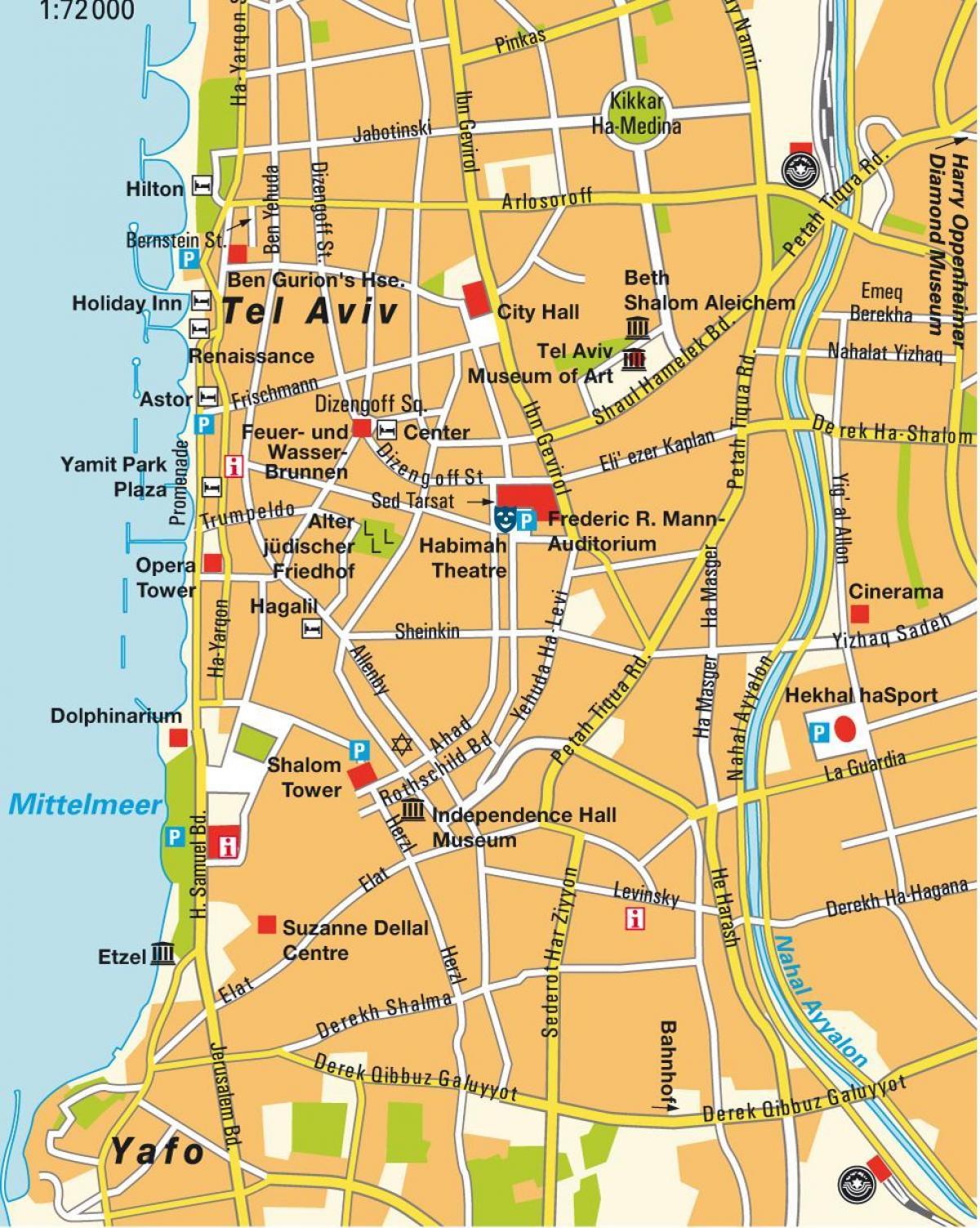 mapa de Tel Aviv zona