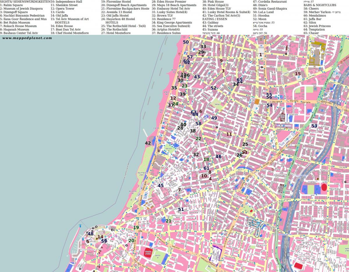 mapa de shenkin carrer de Tel Aviv