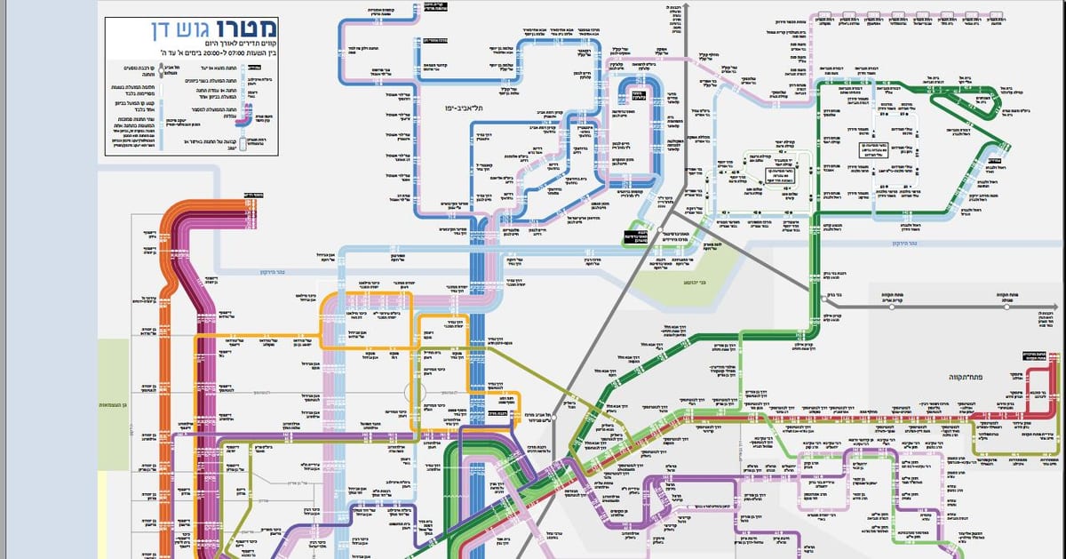 bus mapa Tel Aviv