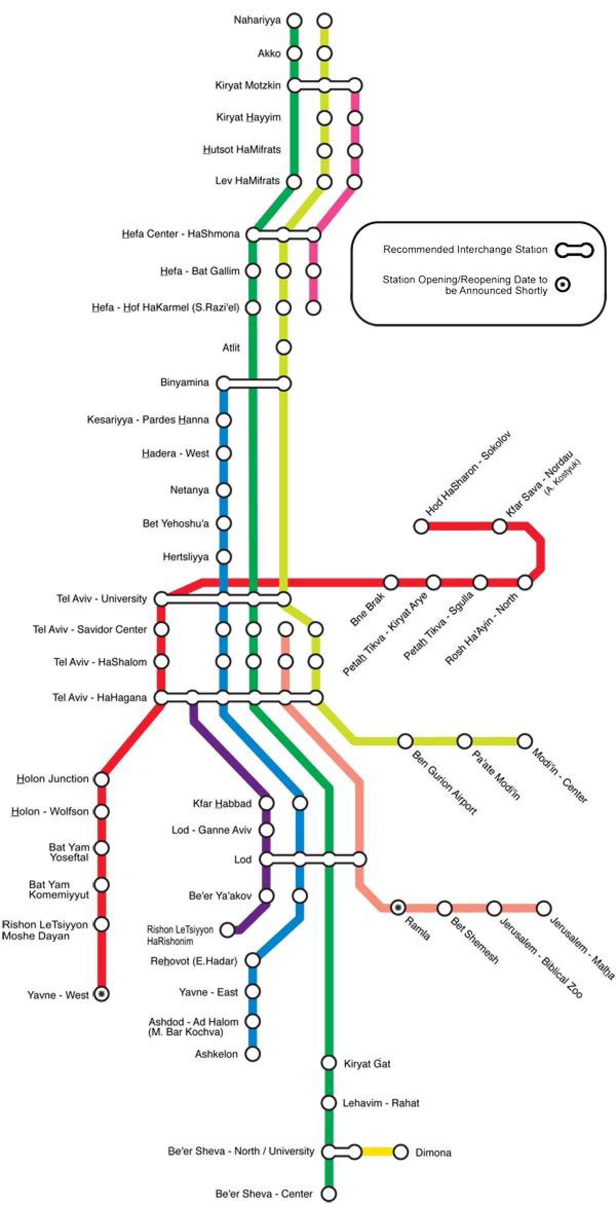 Tel Aviv estacions de ferrocarril mapa
