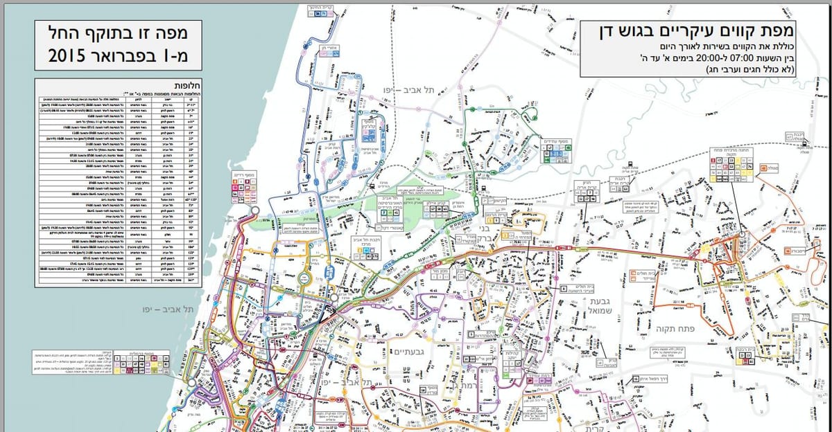 Tel Aviv autobús mapa de rutes