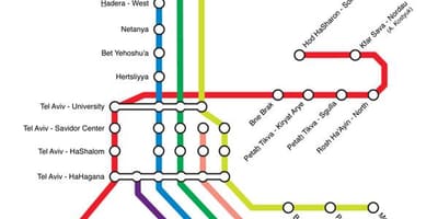 Tel Aviv estacions de ferrocarril mapa