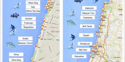 Mapa de Tel Aviv platges